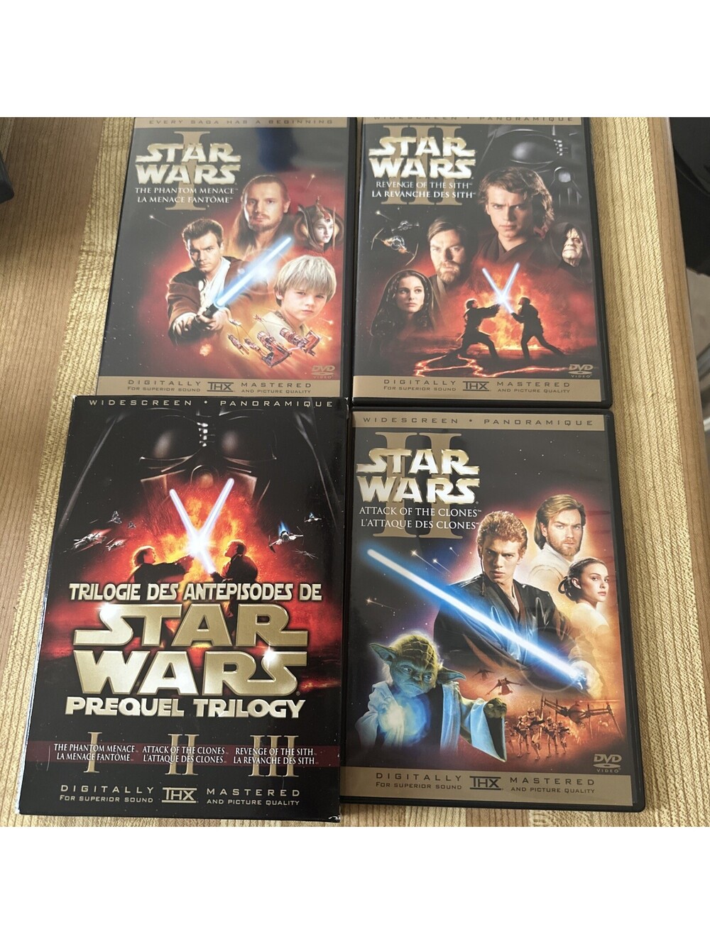 Star Wars Prequel Trilogy (DVD, 2008, 6-Disc Set, Canadian Sensormatic...